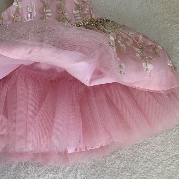 NWOT American Princess 6M Pink/Gold Rhinestone Dress Gorgeous💖Matching Bloomers - Picture 6 of 14